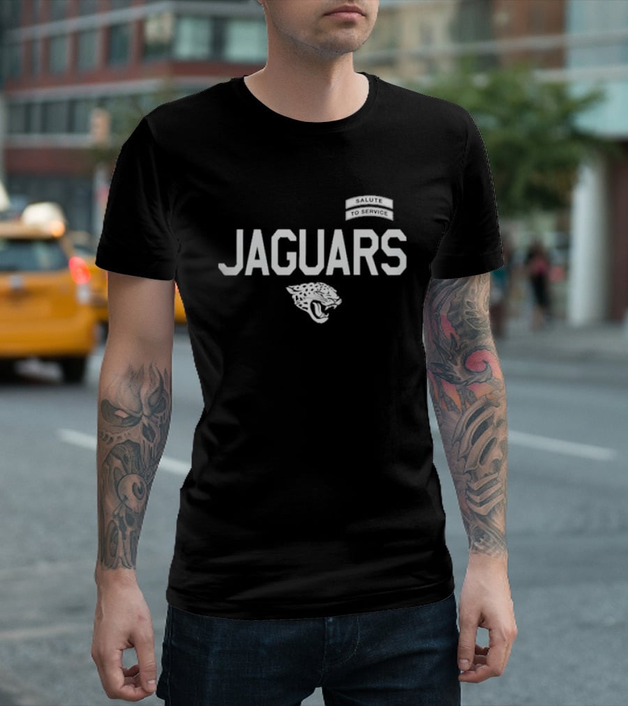Jacksonville Jaguars Salute To Service Jaguars Head Logo NFL Football T-Shirt