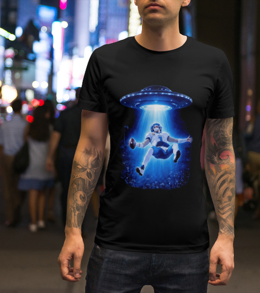 Jalen Hurts Memes UFO Abduction Football Player Beam Fantasy T-Shirt