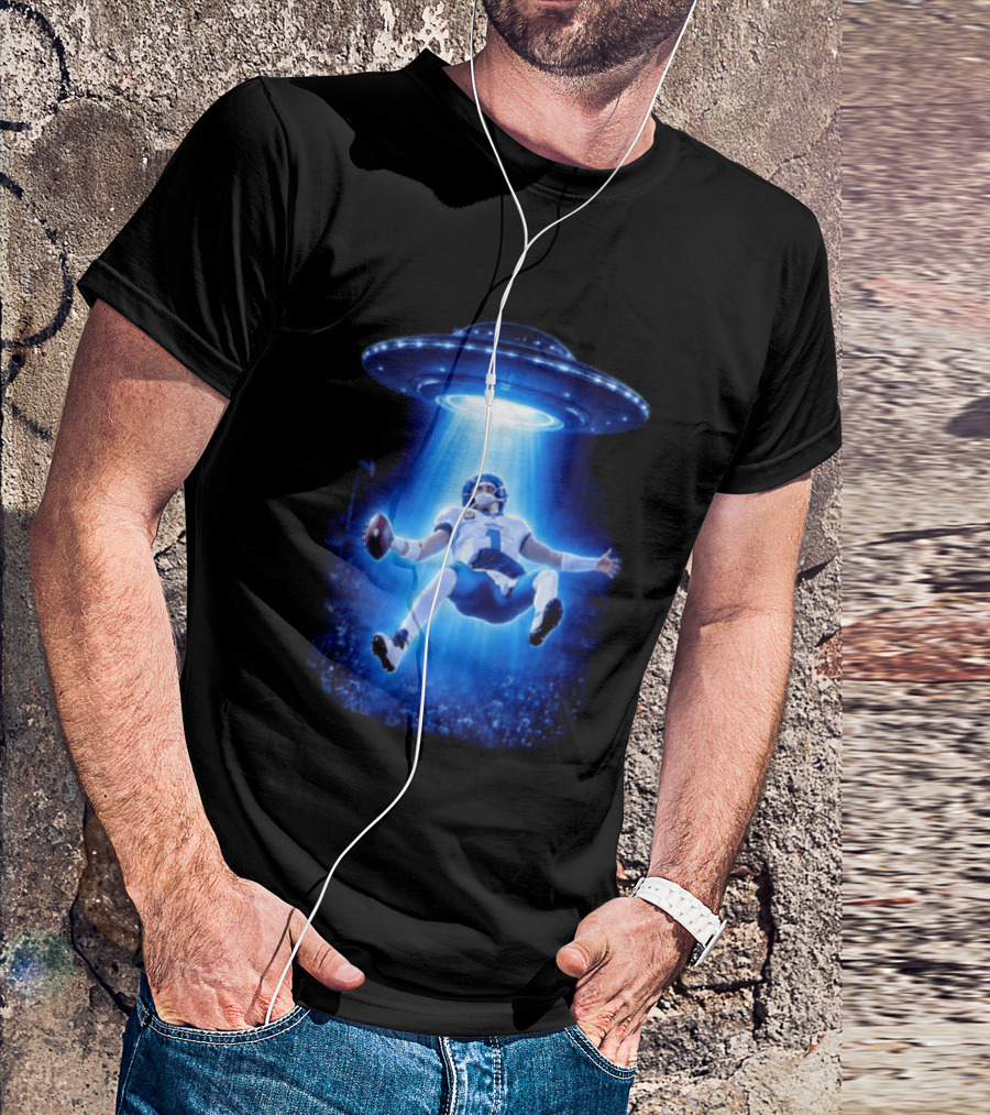 Jalen Hurts Memes UFO Abduction Football Player Beam Fantasy T-Shirt