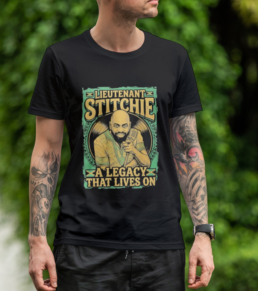 Lieutenant Stitchie A Legacy That Lives On Microphone Reggae T-Shirt