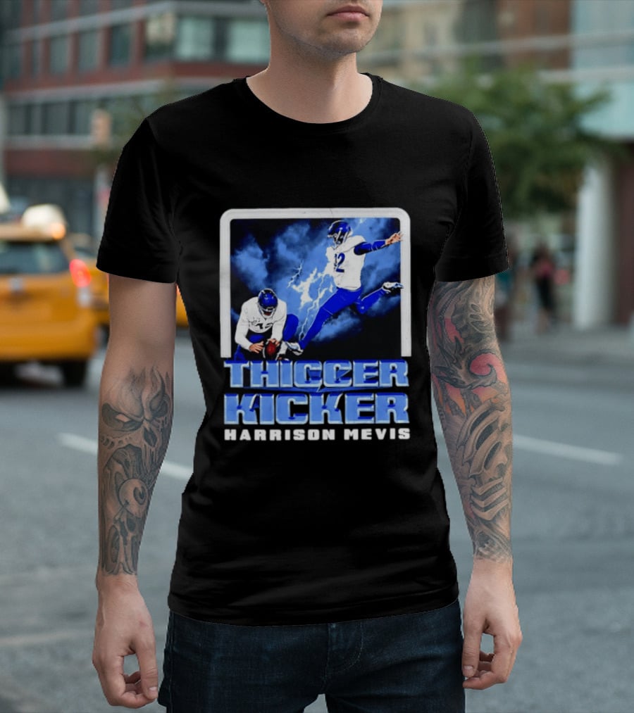 Los Angeles Rams Thiccer Kicker Harrison Mevis Football Action T-Shirt