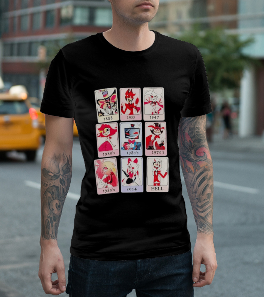 Hazbin Hotel 1888 1933 1947 1970s 1980s 2014 Hell T-Shirt