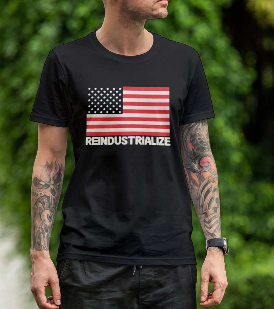 Reindustrialize United States Flag Stars And Stripes T-Shirt