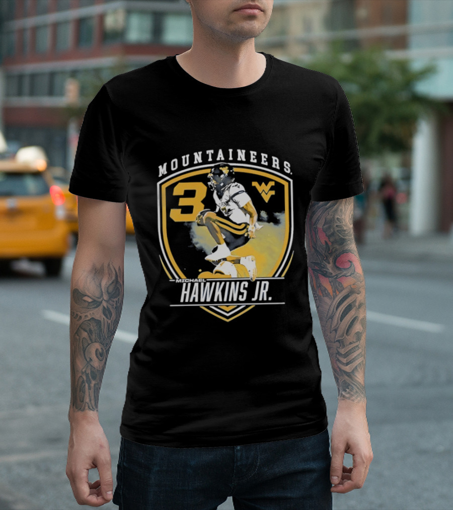 Mountaineers Hawkins Jr. 3 West Virginia WV T-Shirt