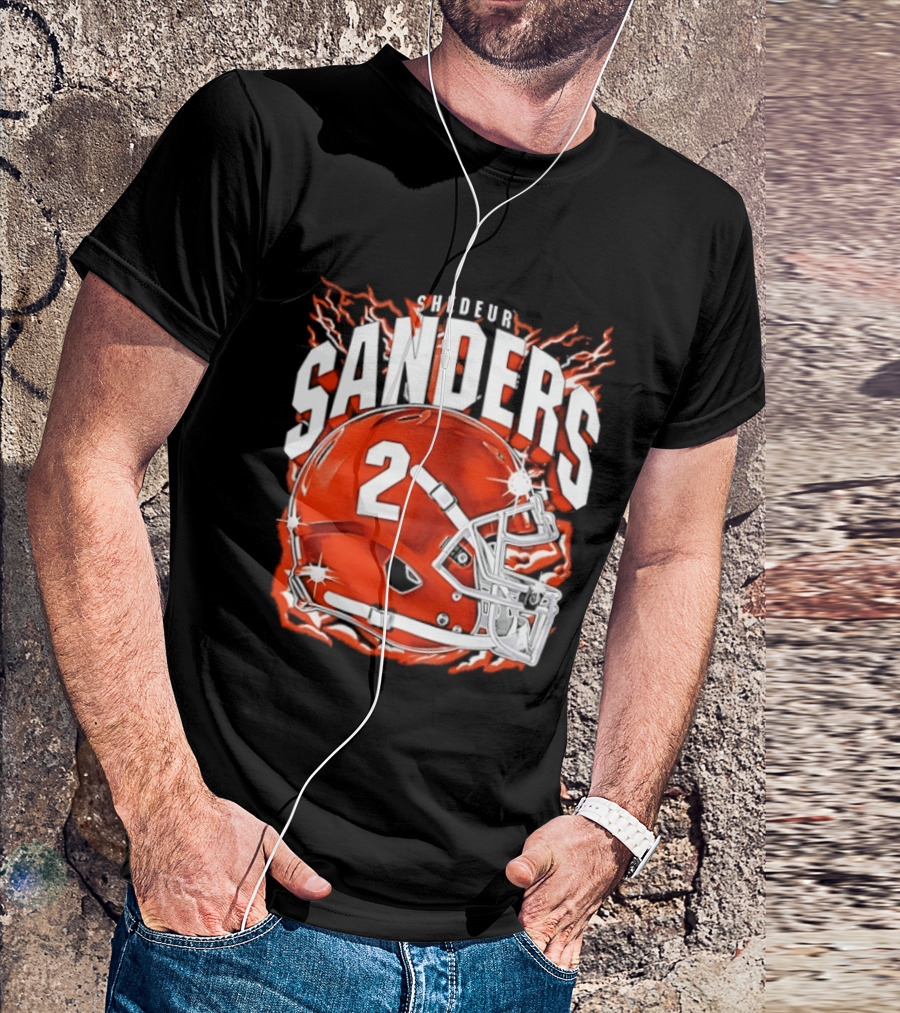 Shedeur Sanders Number 2 Cleveland Browns Helmet T-Shirt