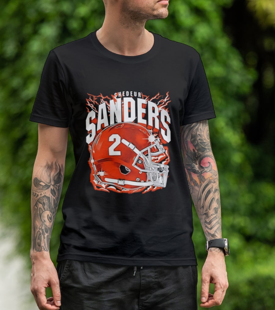 Shedeur Sanders Number 2 Cleveland Browns Helmet T-Shirt