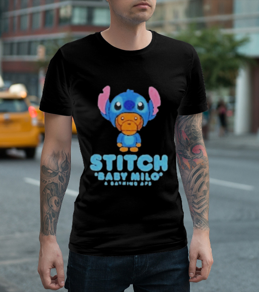Original Bape X Disney Stitch Baby Milo Collaboration 2026 T-Shirt