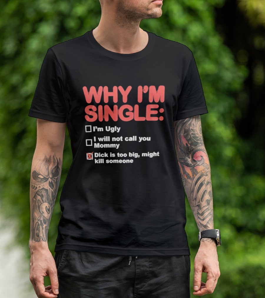 Why I'm Single I'm Ugly I Will Not Call You Mommy Dick Is Too Big Might Kill Someone T-Shirt
