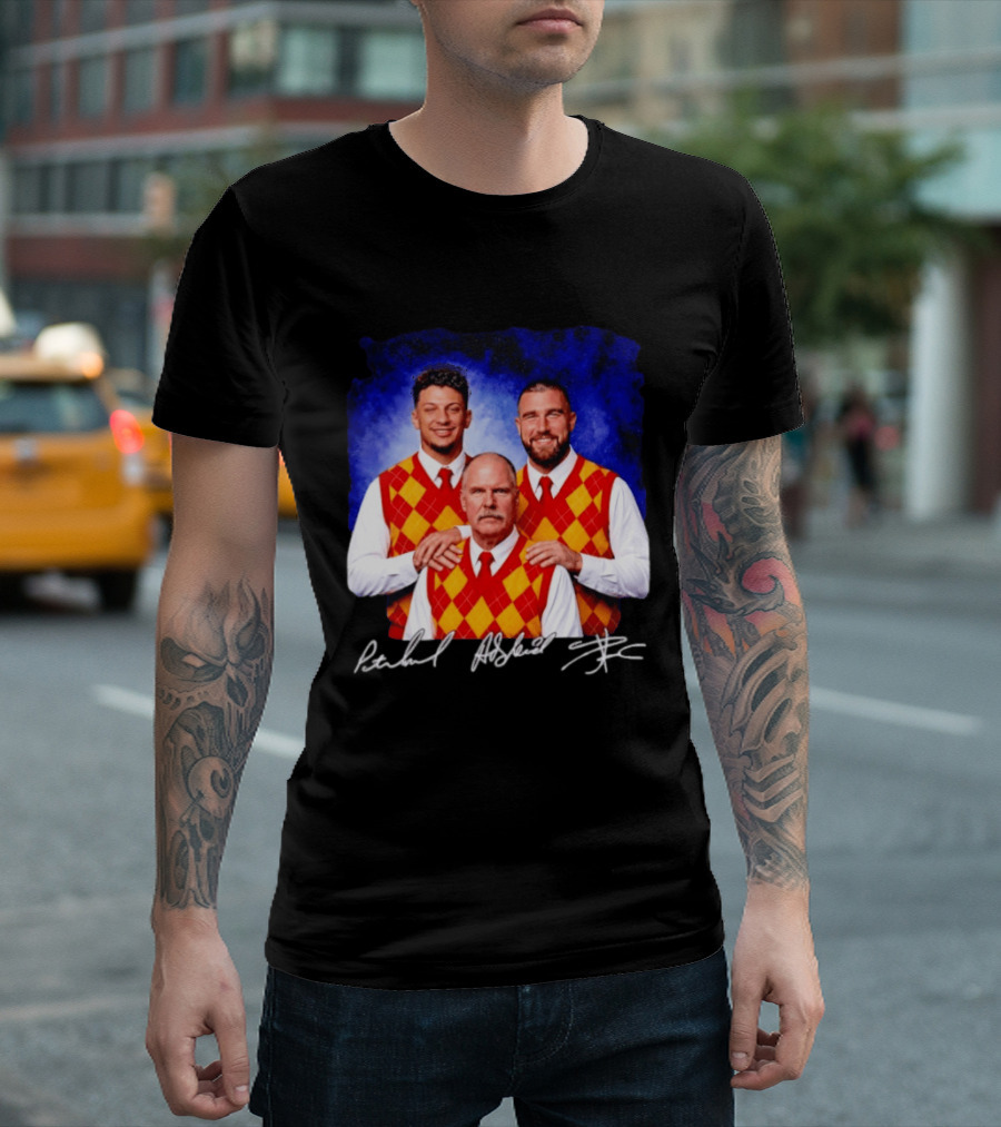 Patrick Mahomes Andy Reid Travis Kelce Kansas City Chiefs Step Brothers T-Shirt
