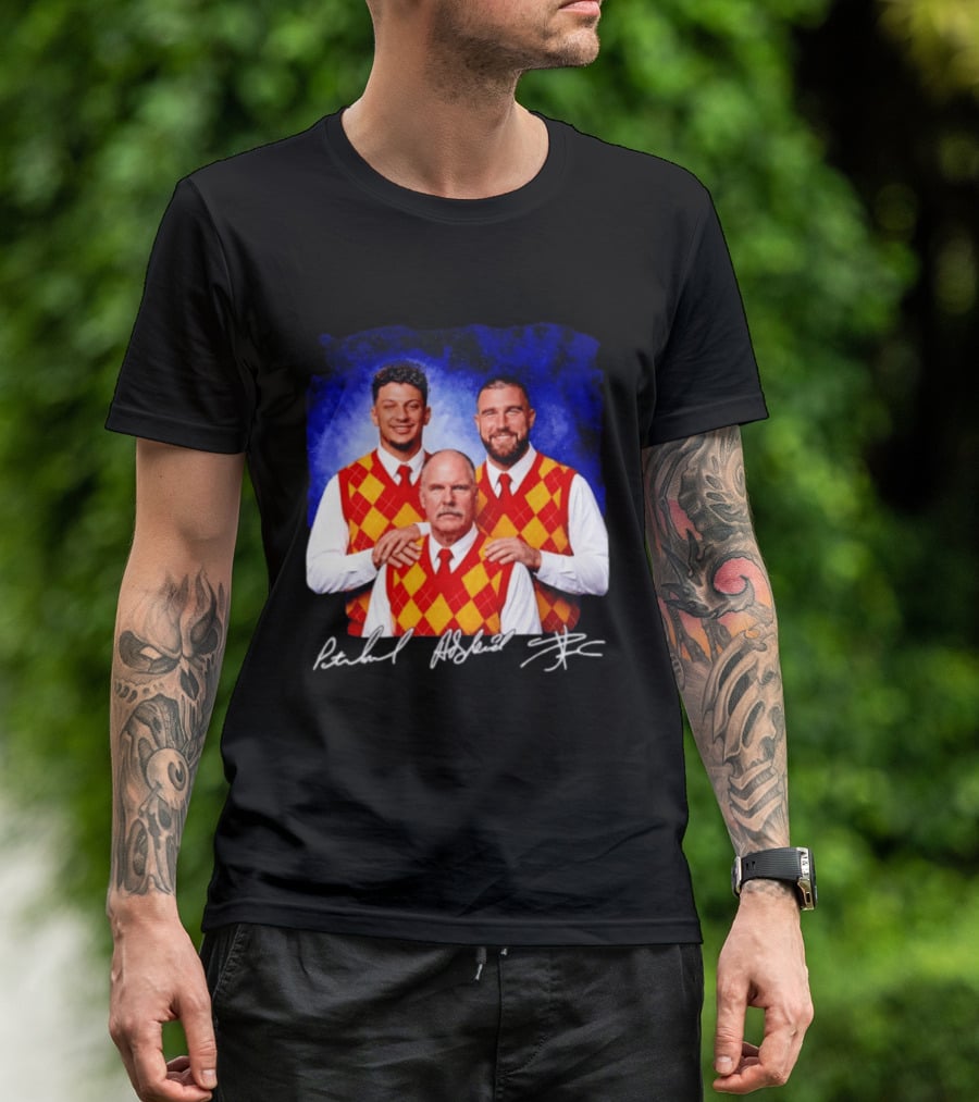 Patrick Mahomes Andy Reid Travis Kelce Kansas City Chiefs Step Brothers T-Shirt