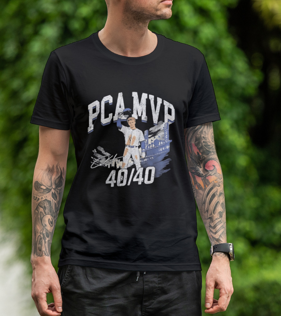 PCA MVP Pete Crow Armstrong Chicago Cubs 40 40 Club T-Shirt