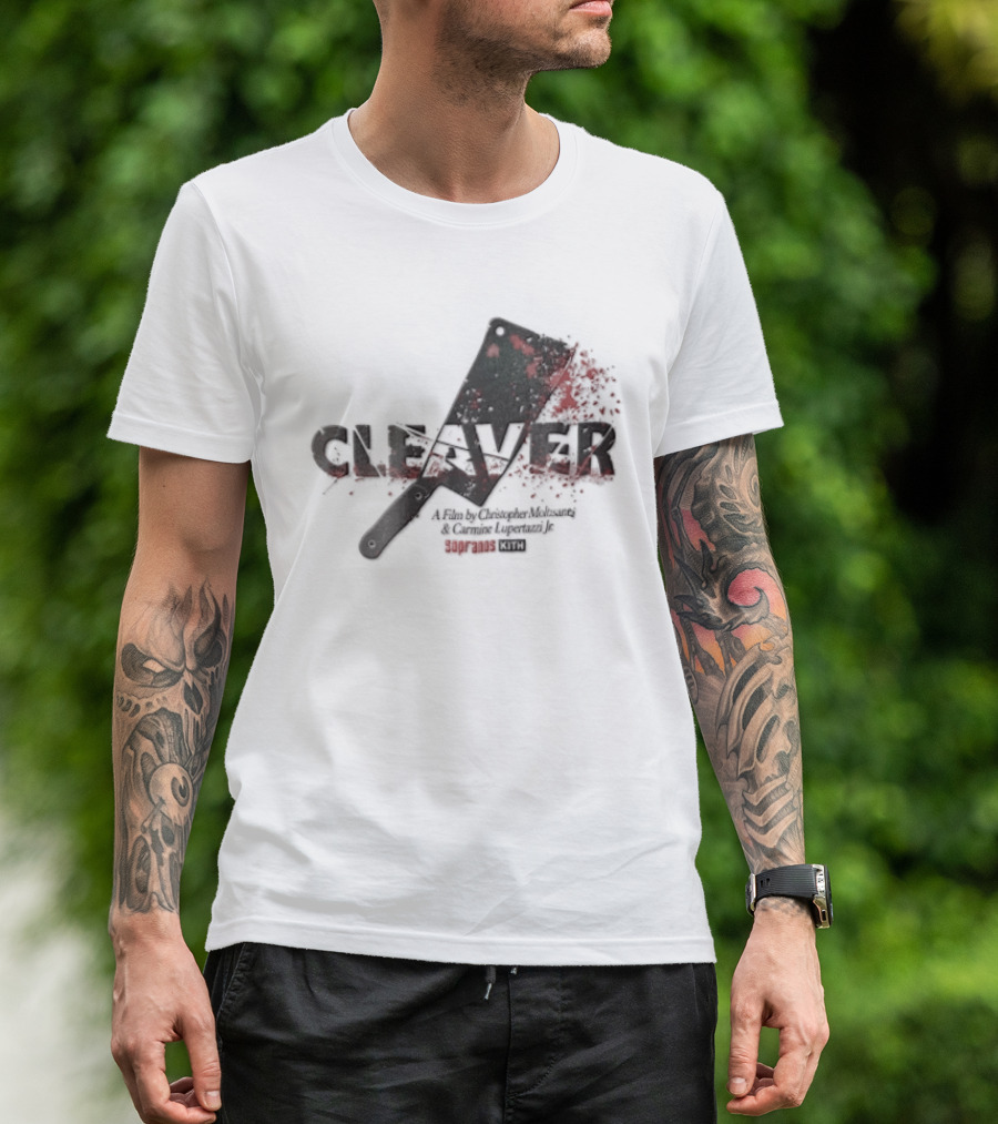Cleaver A Film By Christopher Moltisanti And Carmine Lupertazzi Jr Sopranos Kith Blood Splatter Cleaver T-Shirt