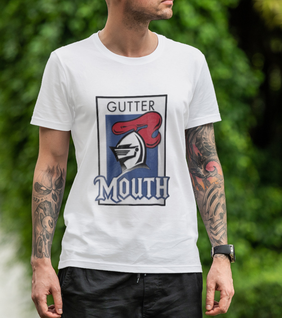 Gutter Mouth Knight Helmet Red Plume T-Shirt