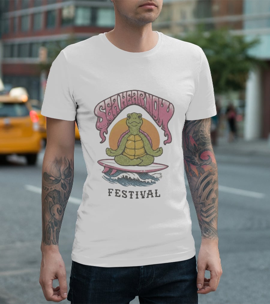 Sea Hear Now Festival September 19 & 20 2026 Asbury Park New Jersey Turtle Surfing Waves T-Shirt