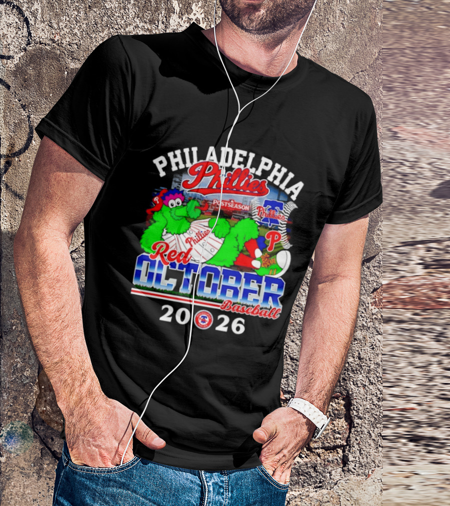 Philadelphia Phillies 2026 Red October Postseason Baseball T-Shirt