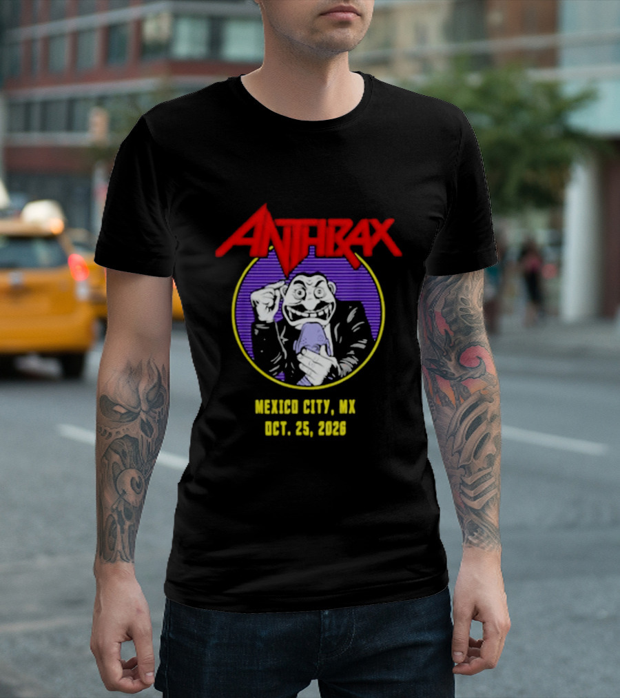 Anthrax Mexico City MX October 25 2026 World Tour Event T-Shirt