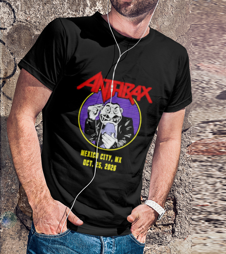 Anthrax Mexico City MX October 25 2026 World Tour Event T-Shirt