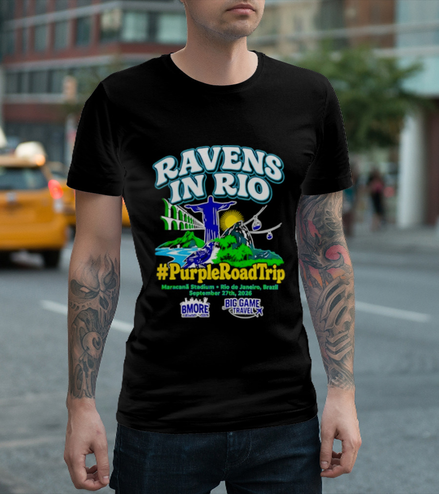 Ravens In Rio #PurpleRoadTrip Maracana Stadium September 27th 2026 T-Shirt