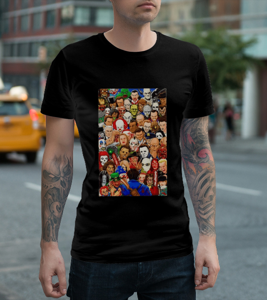 Horror Movie Icons Collage Halloween 2026 Collection T-Shirt