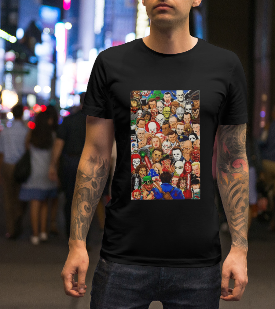 Horror Movie Icons Collage Halloween 2026 Collection T-Shirt