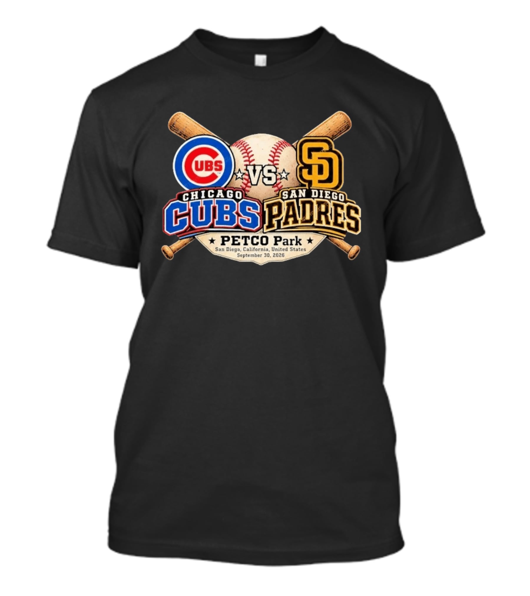 Chicago Cubs Vs San Diego Padres MLB NL Wild Card Series Game 2 PETCO Park San Diego September 30 2026 T-Shirt