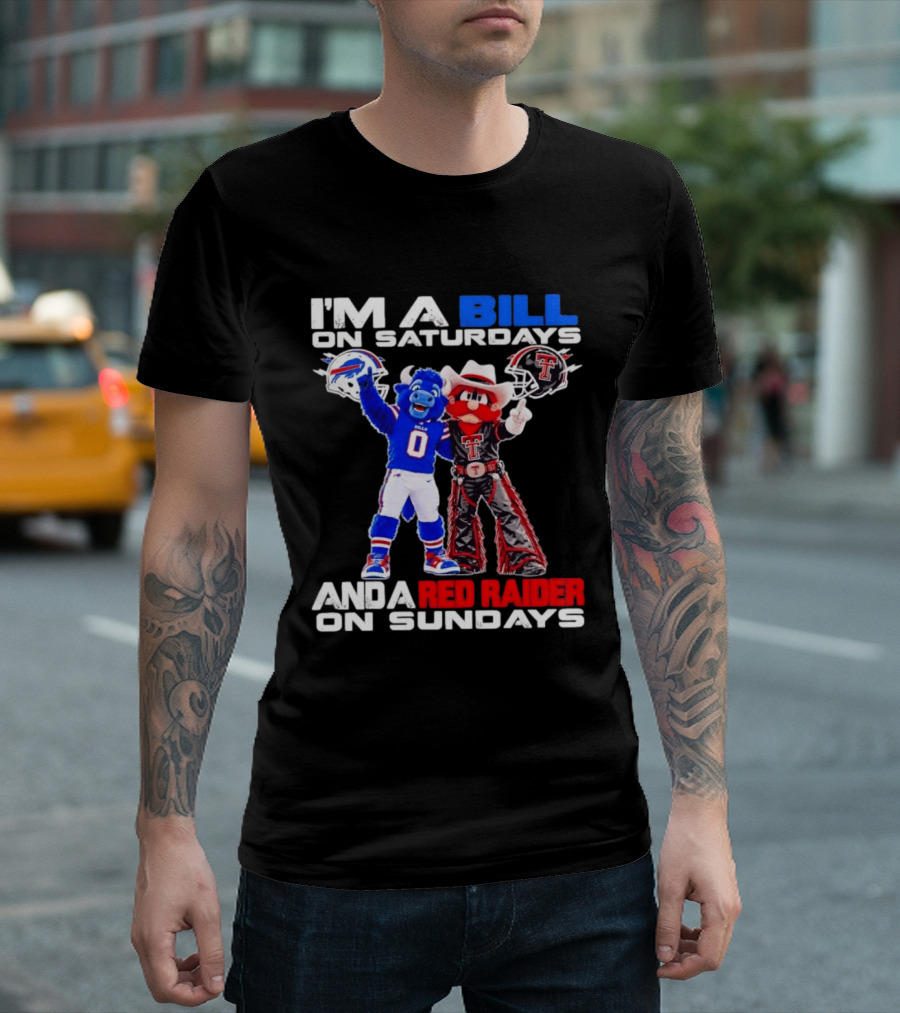 Buffalo Bills And Texas Tech Red Raiders Football Weekend Mascots Fan T-Shirt