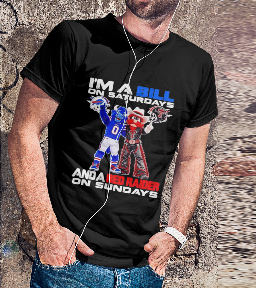 Buffalo Bills And Texas Tech Red Raiders Football Weekend Mascots Fan T-Shirt
