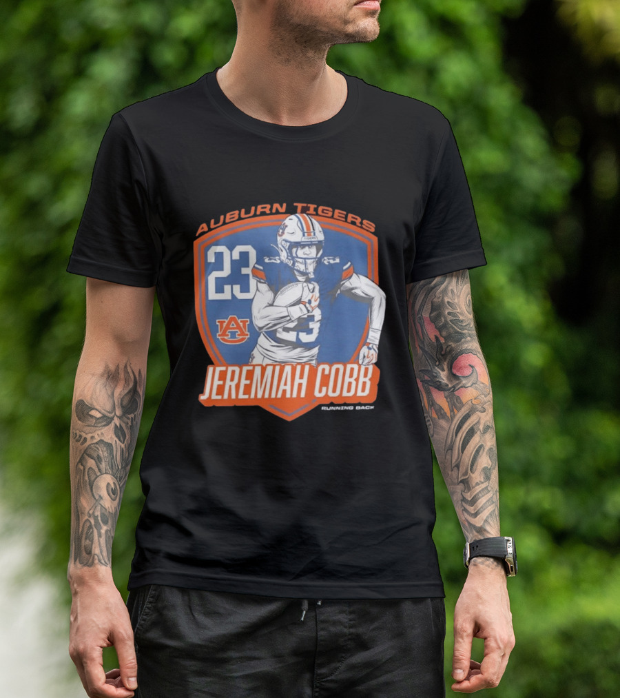 Jeremiah Cobb 23 Auburn Tigers Running Back Football Player T-Shirt