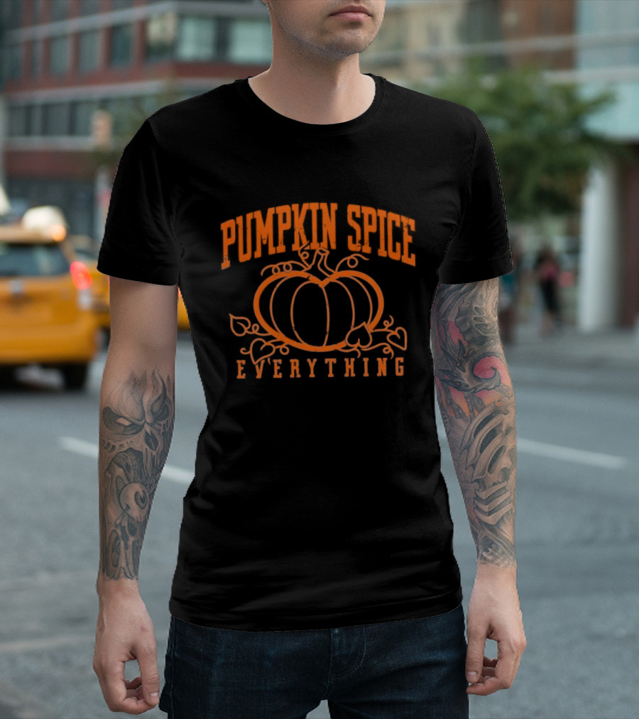 Pumpkin Spice Everything Distressed Fall Season T-Shirt
