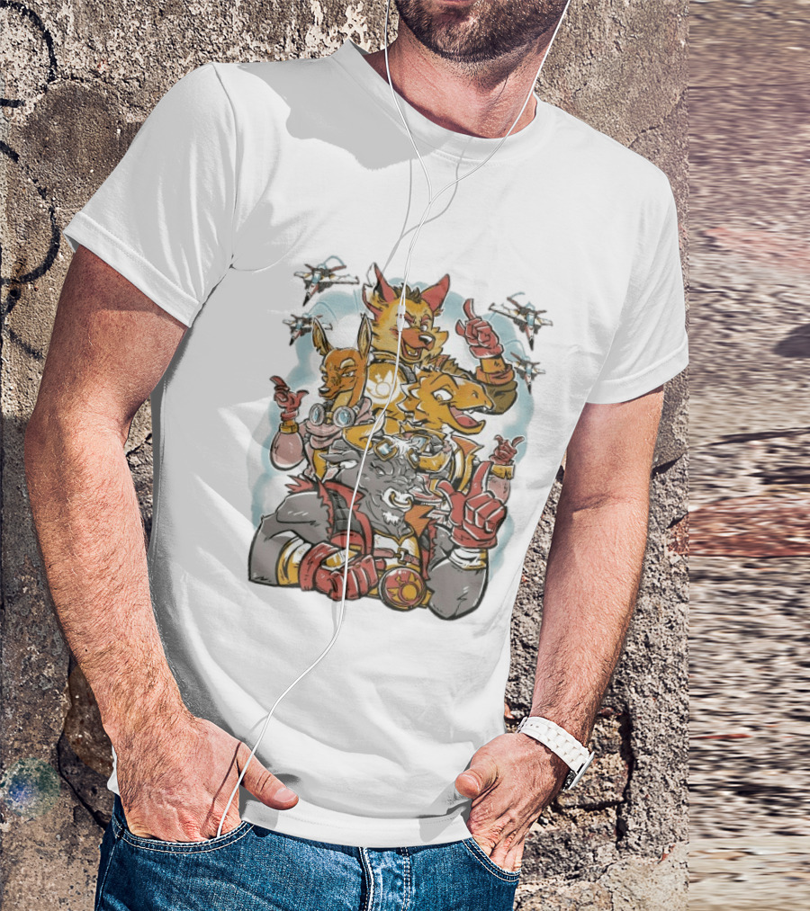 Chuhai Labs Bombs Away Anthro Pilot Team With Fighter Jets T-Shirt