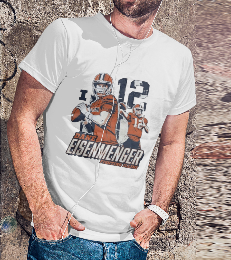 Dane Eisenmenger No 12 Illinois Fighting Illini Football T-Shirt