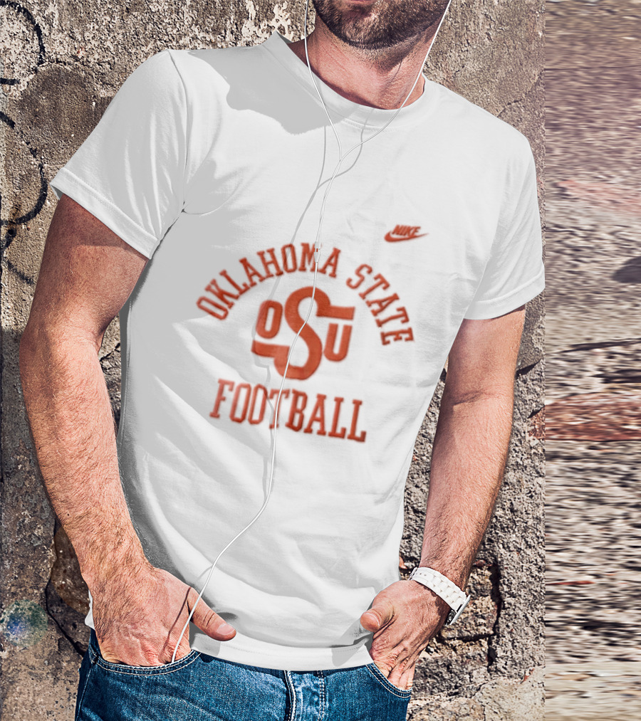 Oklahoma State OSU Football Retro Orange Cowboy Hat T-Shirt