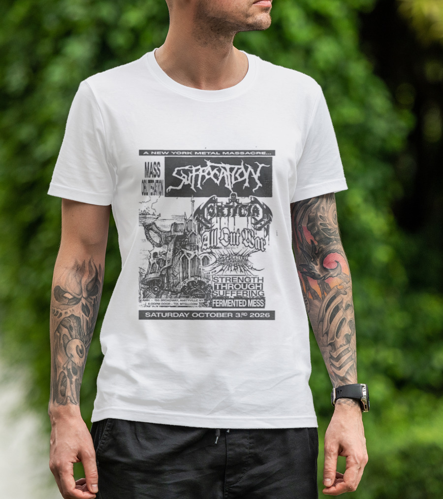 Original Suffocation Amityville New York Metal Massacre October 3rd 2026 Amityville Music Hall NY T-Shirt