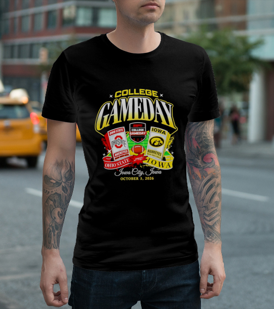 Ohio State Buckeyes Vs Iowa Hawkeyes College GameDay Iowa City Ticket October 3, 2026 T-Shirt