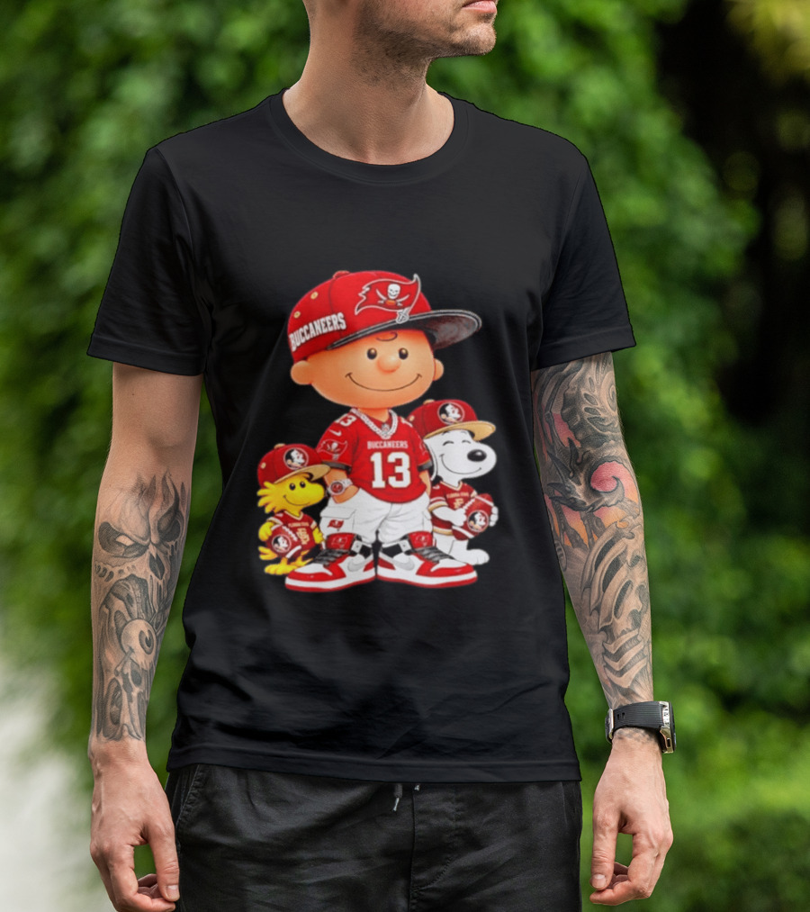 Charlie Brown 13 Snoopy Woodstock Buccaneers Florida State T-Shirt