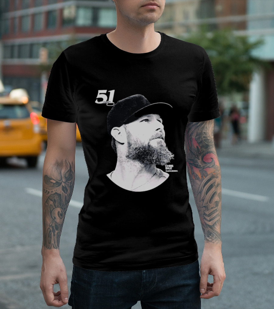 Chris Sale 51 Atlanta Braves Lineage Series T-Shirt