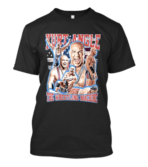 Kurt Angle The Wrestling Machine Bald Wrestler In Singlet Multiple Images T-Shirt