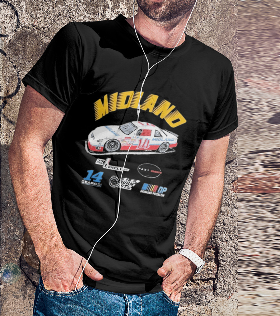 Midland Racing Team Car Fast Wheels Mr. Lonely Co. Burnout DP Driving People 14 Gears T-Shirt