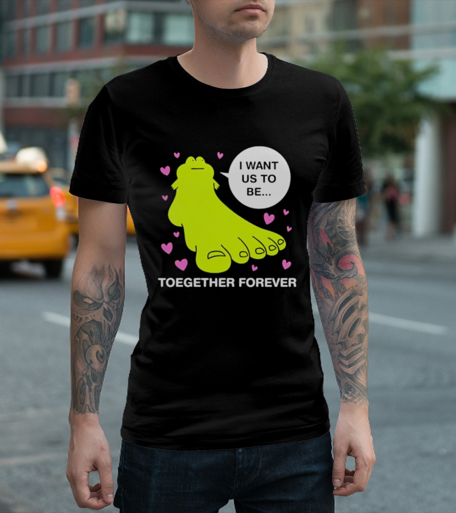 Frog I Want Us To Be Toegether Forever Pink Hearts T-Shirt