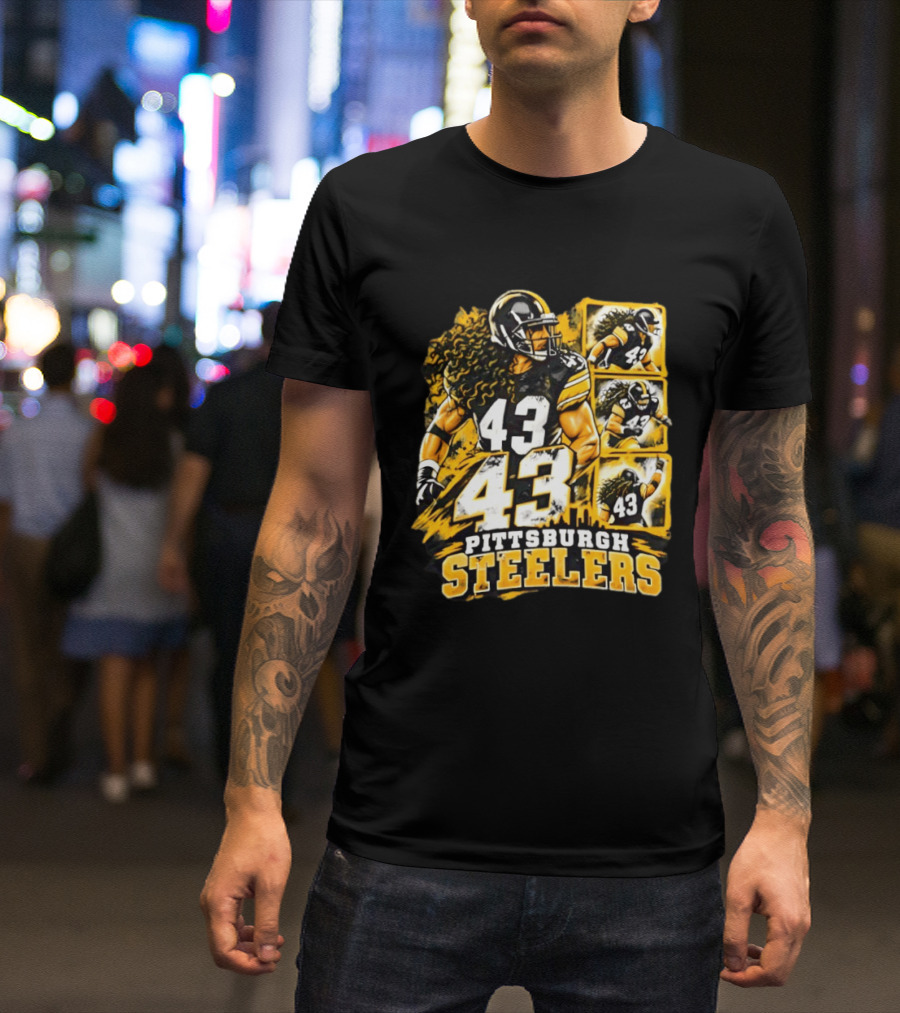 Pittsburgh Steelers 43 Football Player Tribute Sports Team Fan Gear T-Shirt