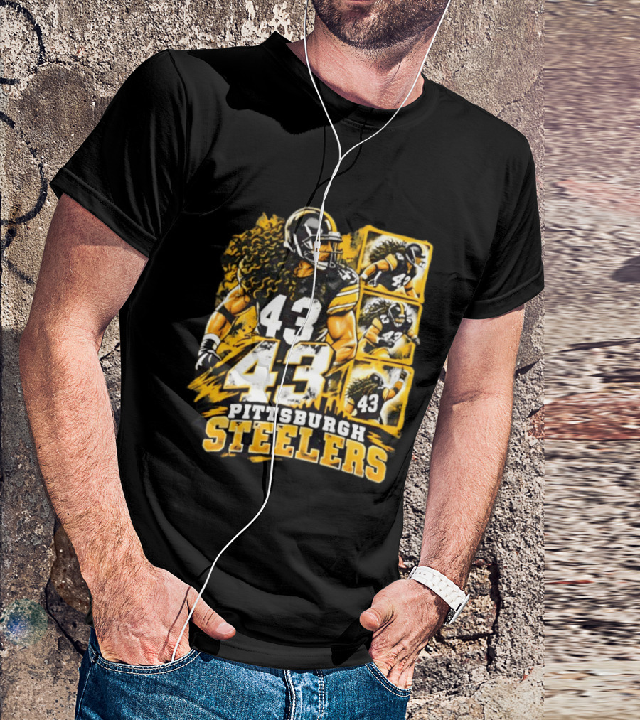 Pittsburgh Steelers 43 Football Player Tribute Sports Team Fan Gear T-Shirt