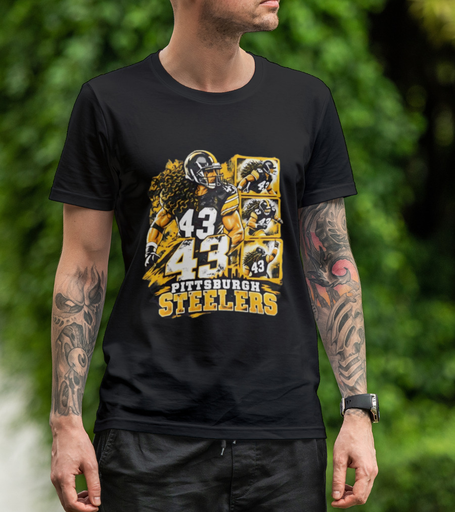 Pittsburgh Steelers 43 Football Player Tribute Sports Team Fan Gear T-Shirt