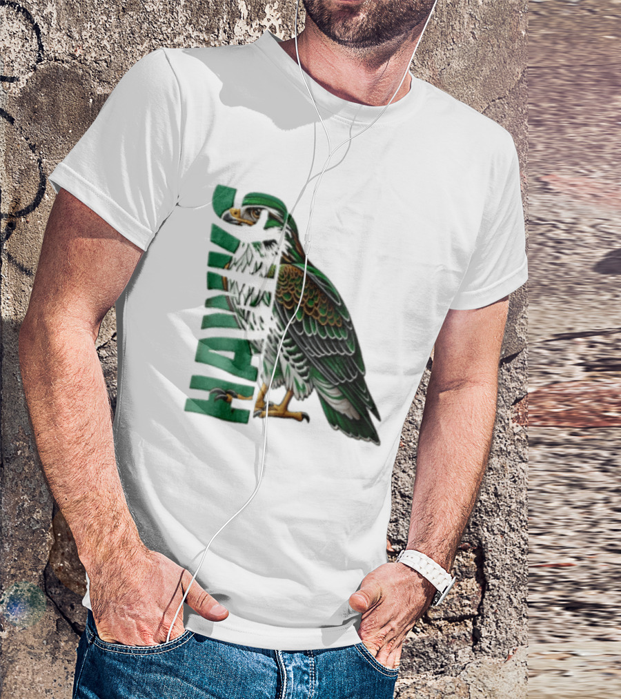 Atlanta Hawks Green Brown Hawk Bird Profile View T-Shirt