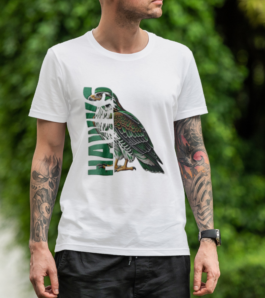 Atlanta Hawks Green Brown Hawk Bird Profile View T-Shirt