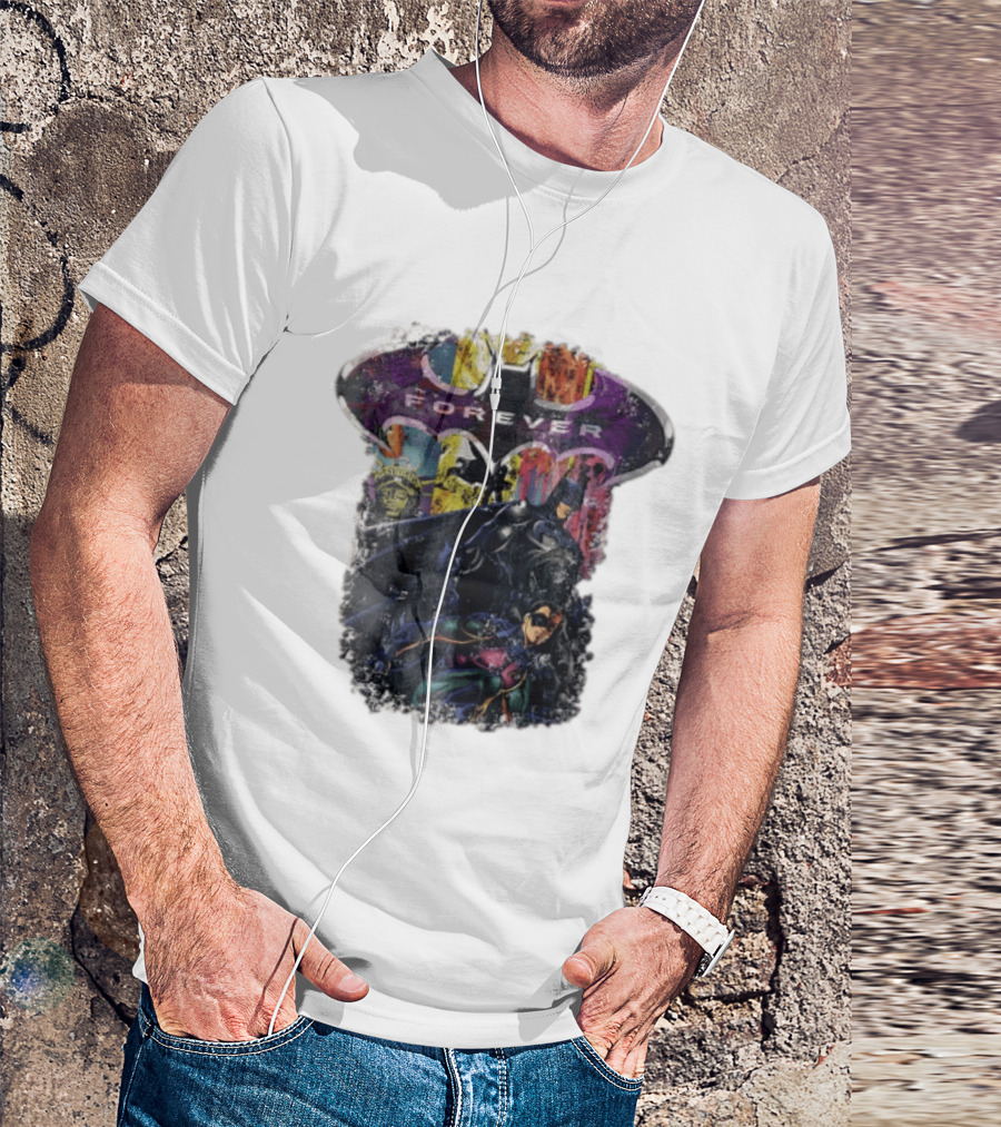 Batman Forever Movie Heroes Art Villains And Allies T-Shirt