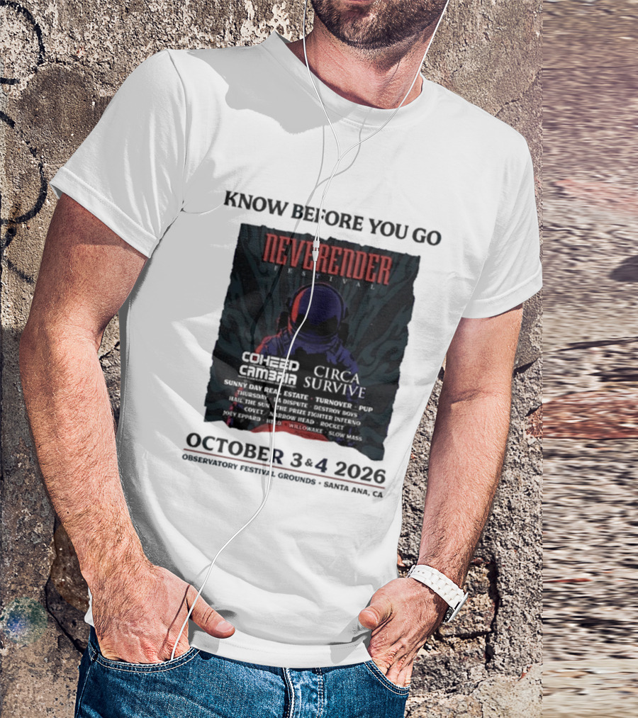 Neverender Coheed And Cambria Festival 2026 October Santa Ana Observatory Grounds T-Shirt