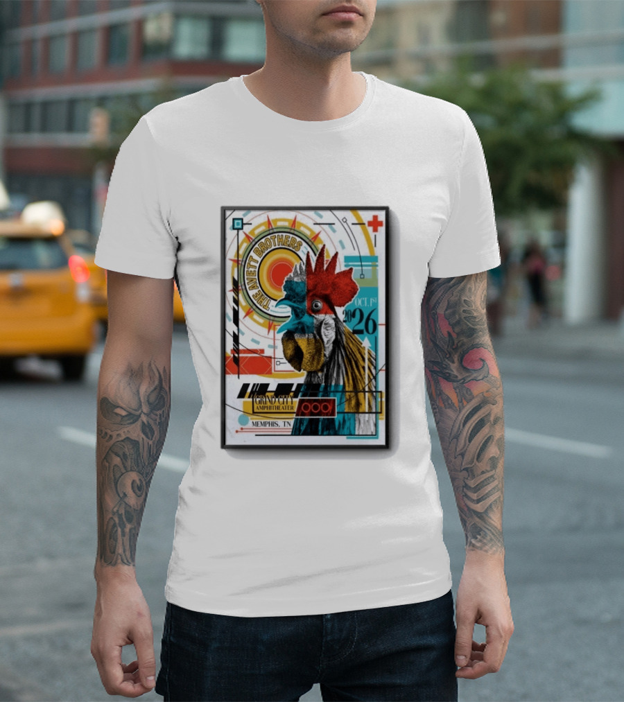 The Avett Brothers Memphis TN Grand City Amphitheater October 1 2026 Rooster T-Shirt