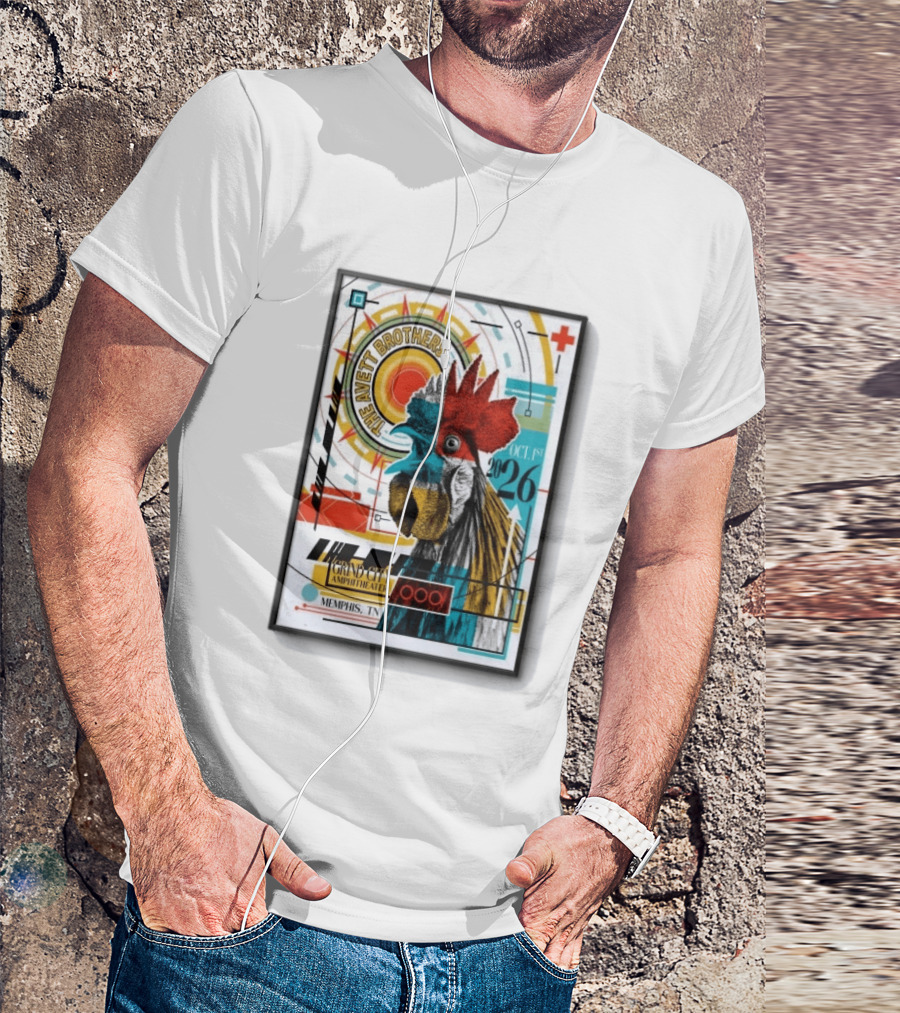 The Avett Brothers Memphis TN Grand City Amphitheater October 1 2026 Rooster T-Shirt