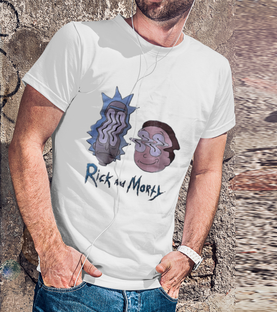 Rick And Morty Sanchez Morty Smith Wavy Face Cartoon T-Shirt