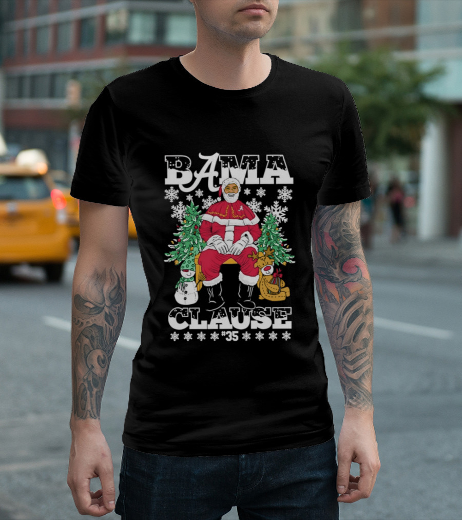 Bama Clause Santa Alabama Crimson Tide Christmas Cheer T-Shirt